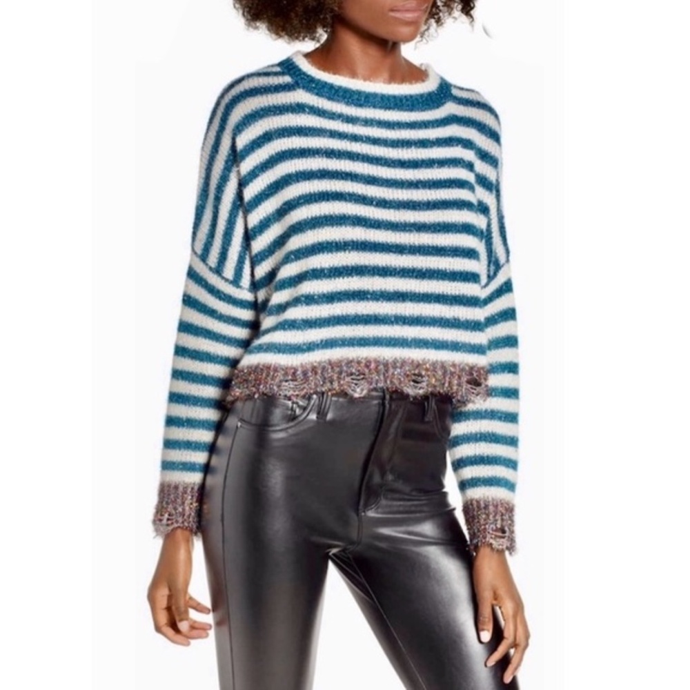 Prima Tinsel Striped Sweater NWOT
